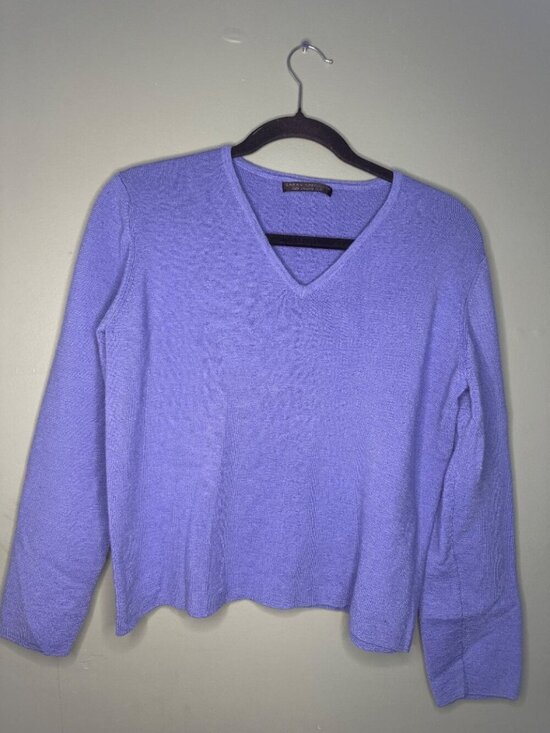 Sarah Spencer Sweaters - Sarah Spencer 100% Italian Merino Wool Purple Sweater Soft Knit Womens M preppy